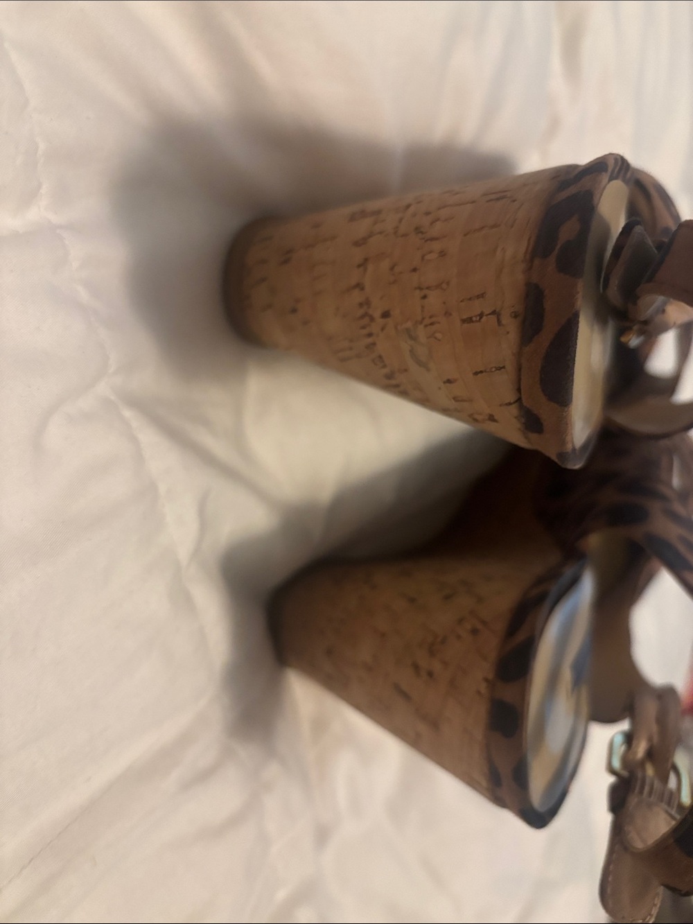 Stuart Weitzman Leopard Print Cork Wedge Slingbacks - Brown - Picture 2 of 4